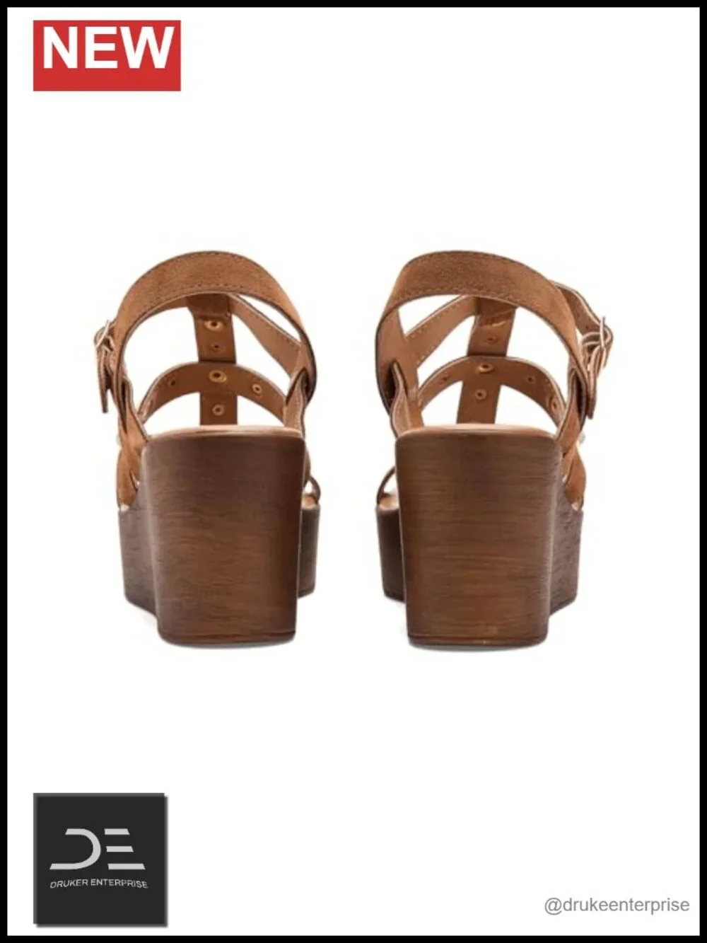 Women's Faux Leather Platform Heel Ankle Strap Sandals